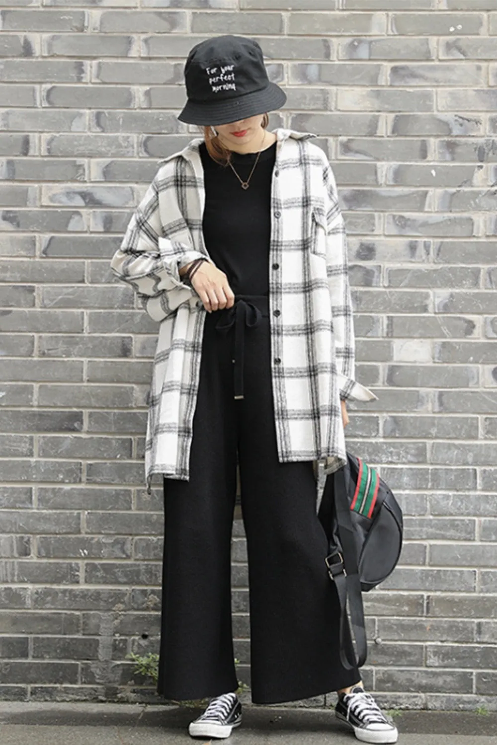 Lapel Thickening Brushed Plaid Flannel Cardigan