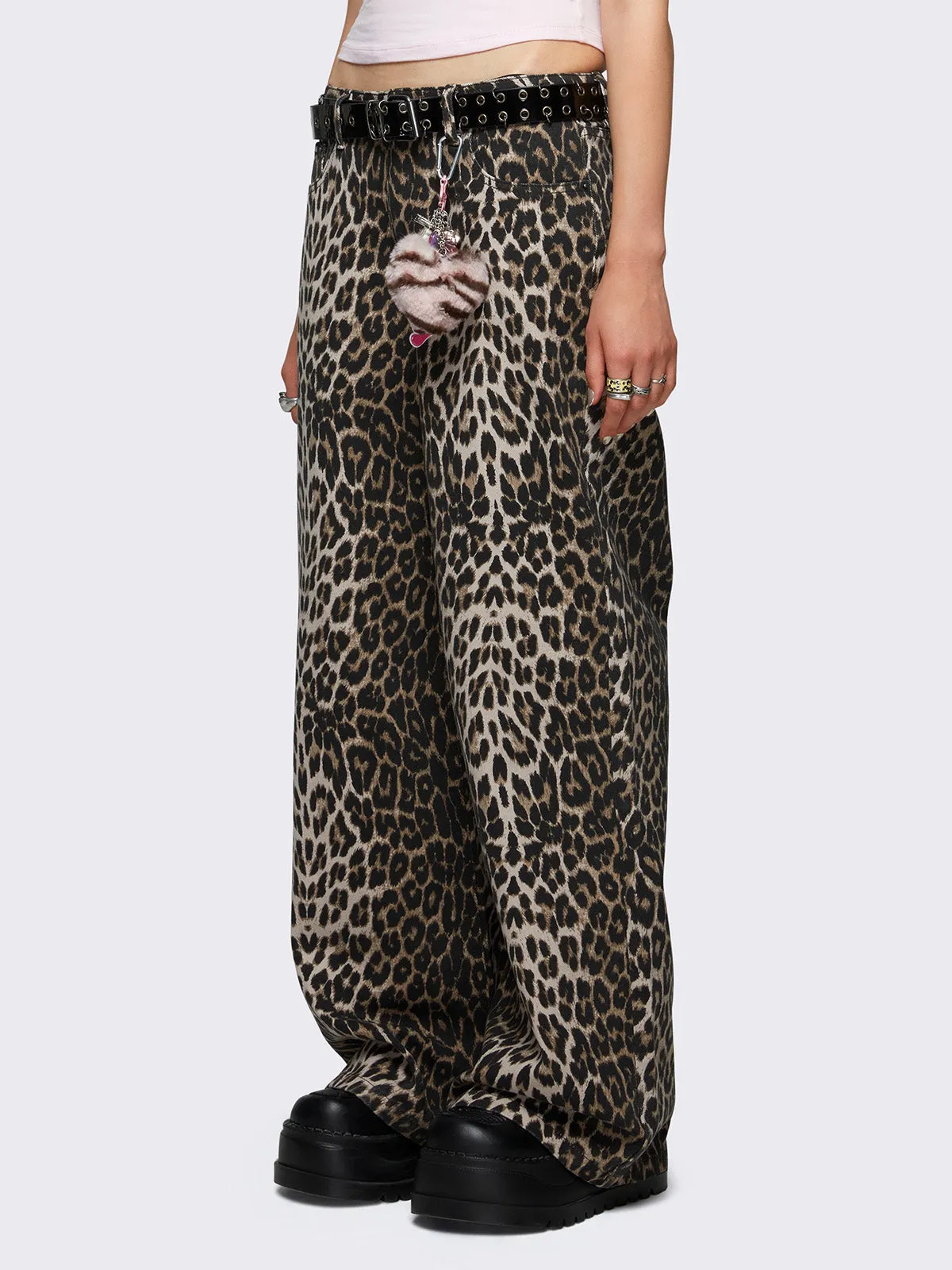 Leopard Baggy Jeans