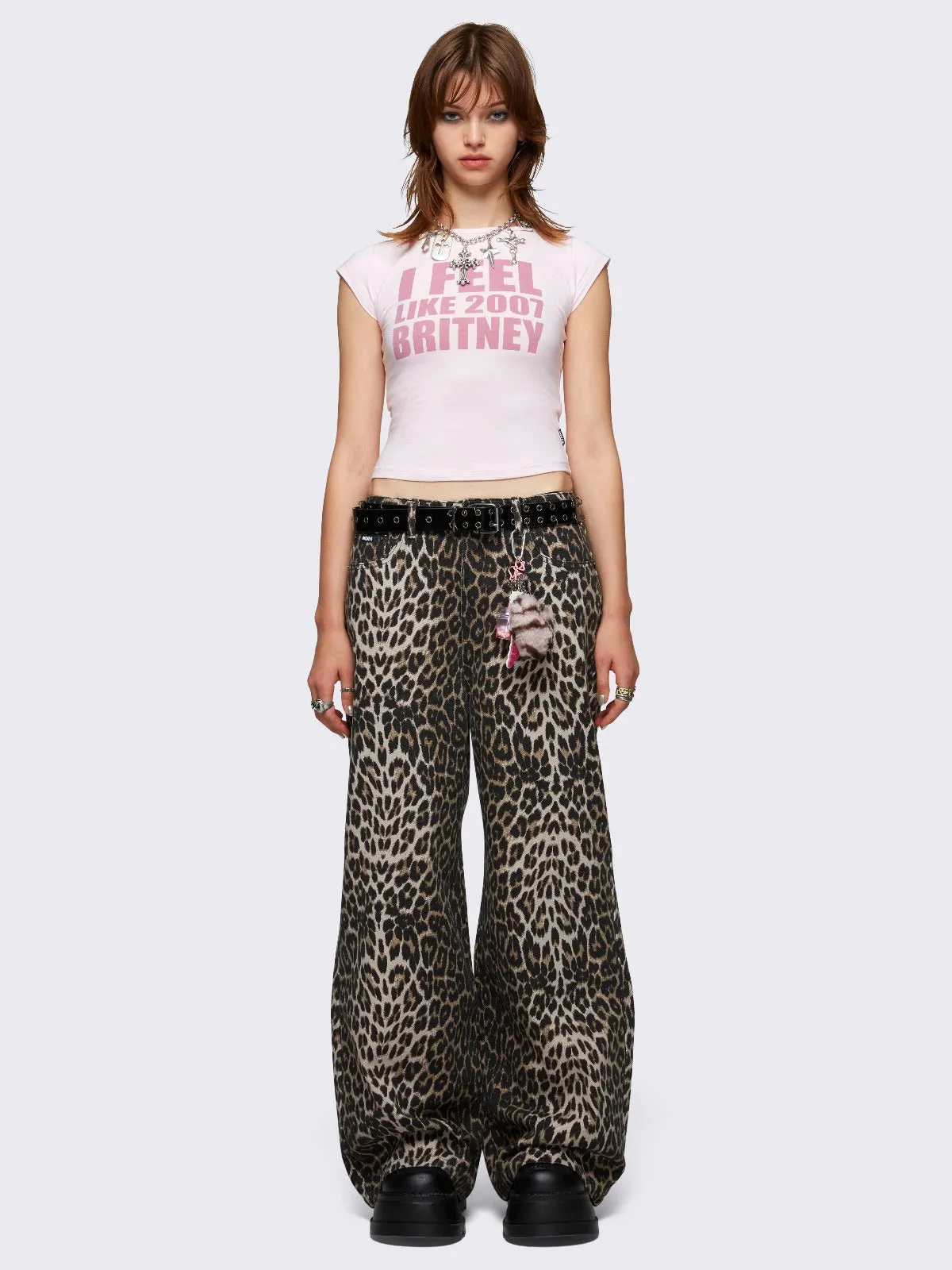 Leopard Baggy Jeans