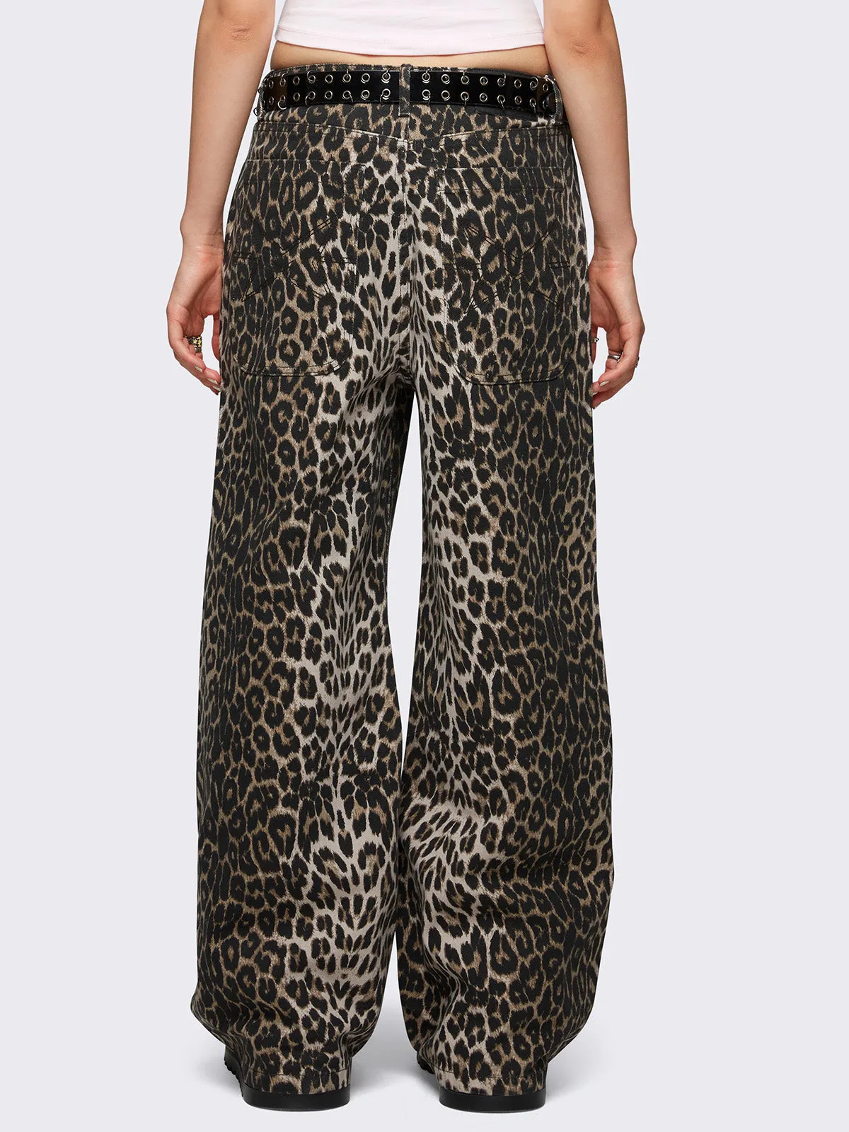 Leopard Baggy Jeans