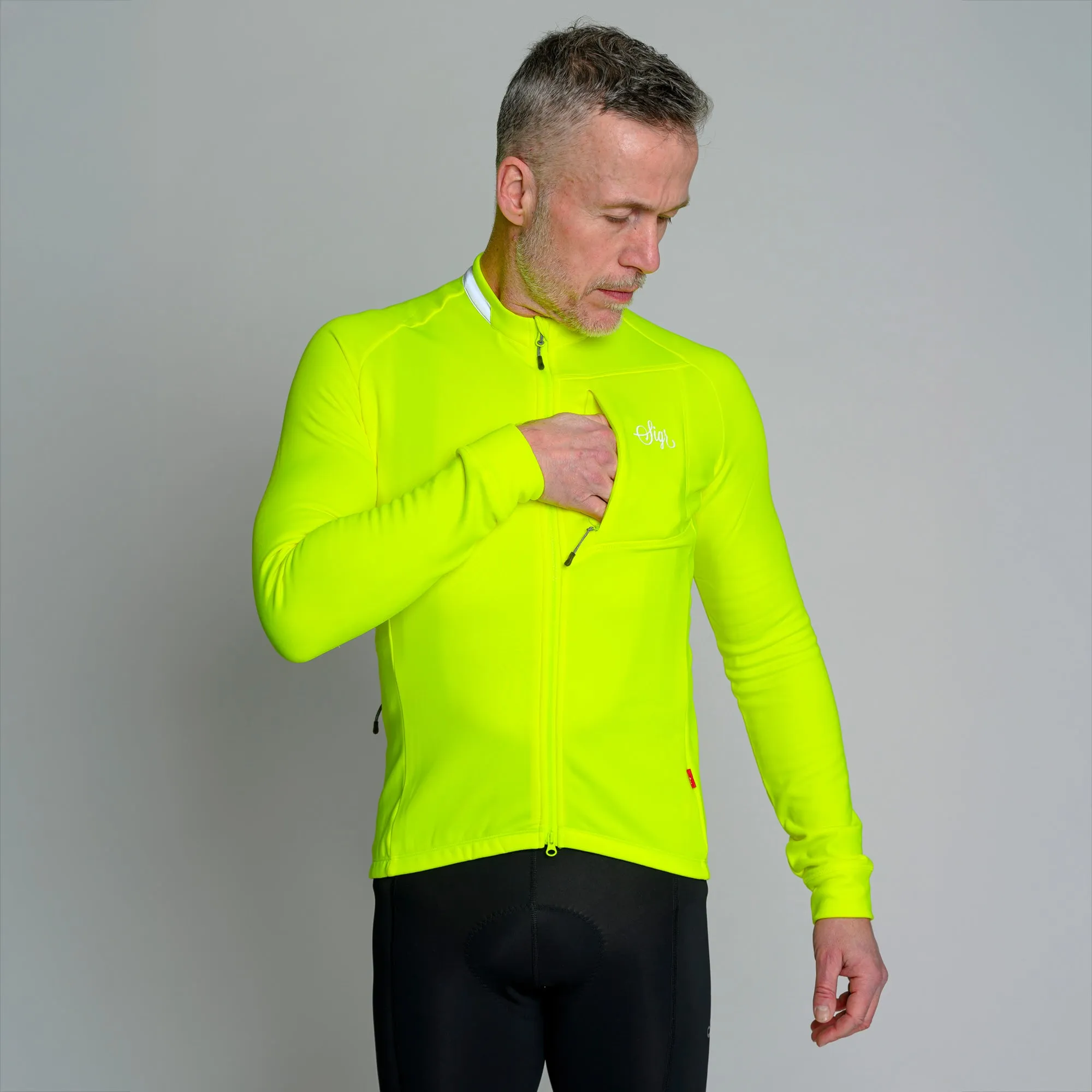 Ljung Hi-viz Yellow Men's Warmer Long Sleeved Cycling Jersey