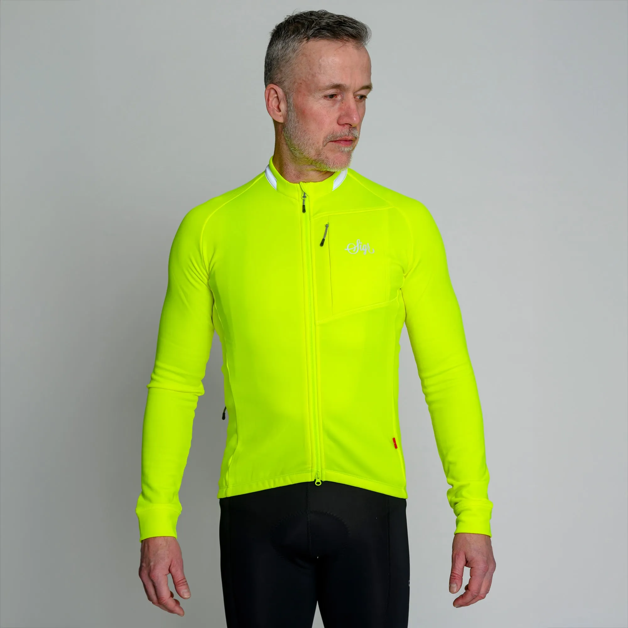 Ljung Hi-viz Yellow Men's Warmer Long Sleeved Cycling Jersey