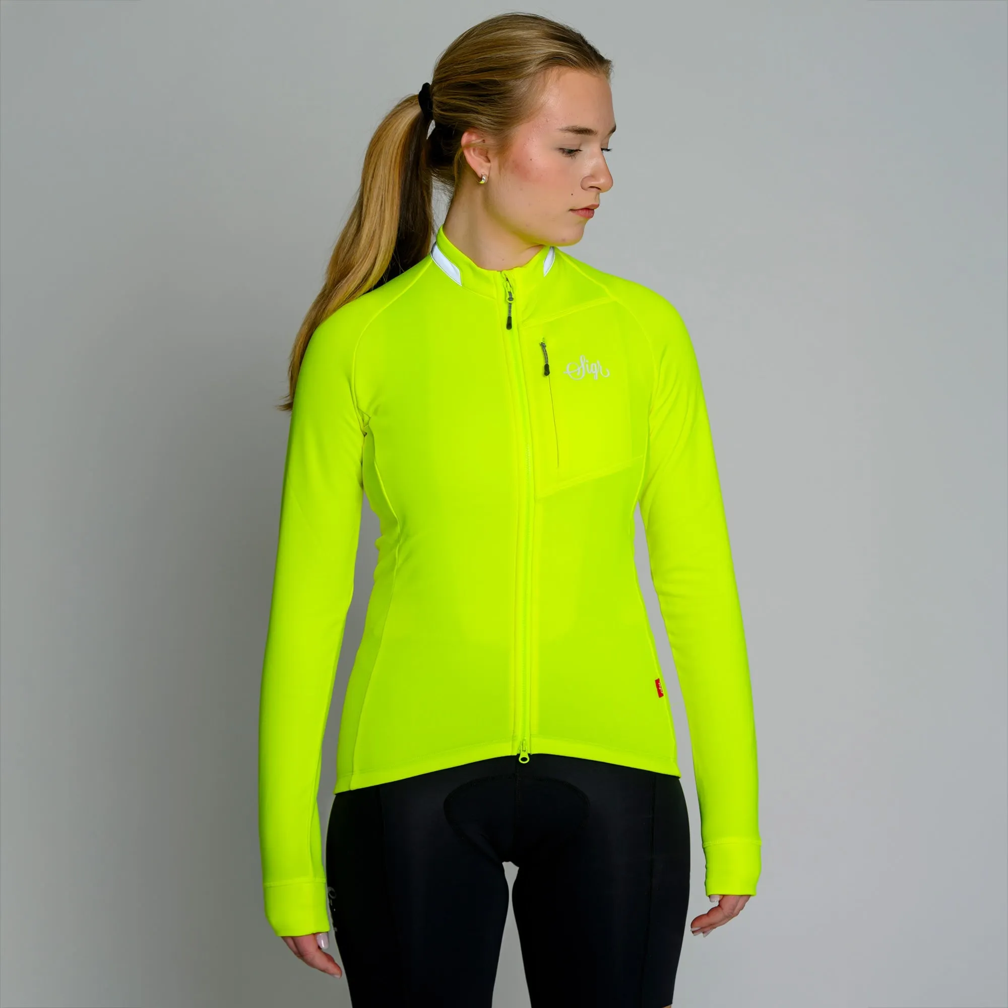 Ljung Hi-viz Yellow Women's Warmer Long Sleeved Cycling Jersey