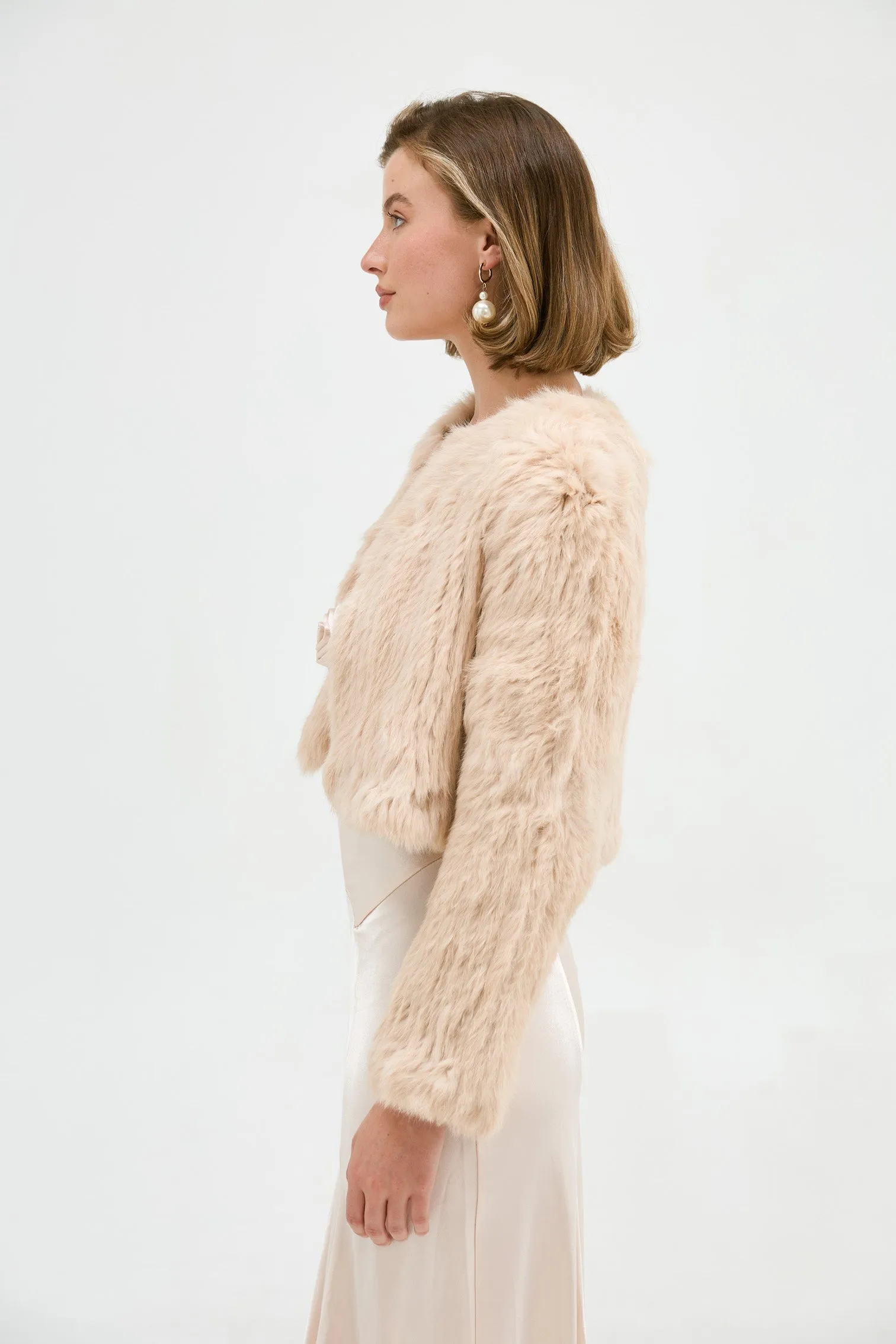 Lola Crop Jacket - Creme Brulee