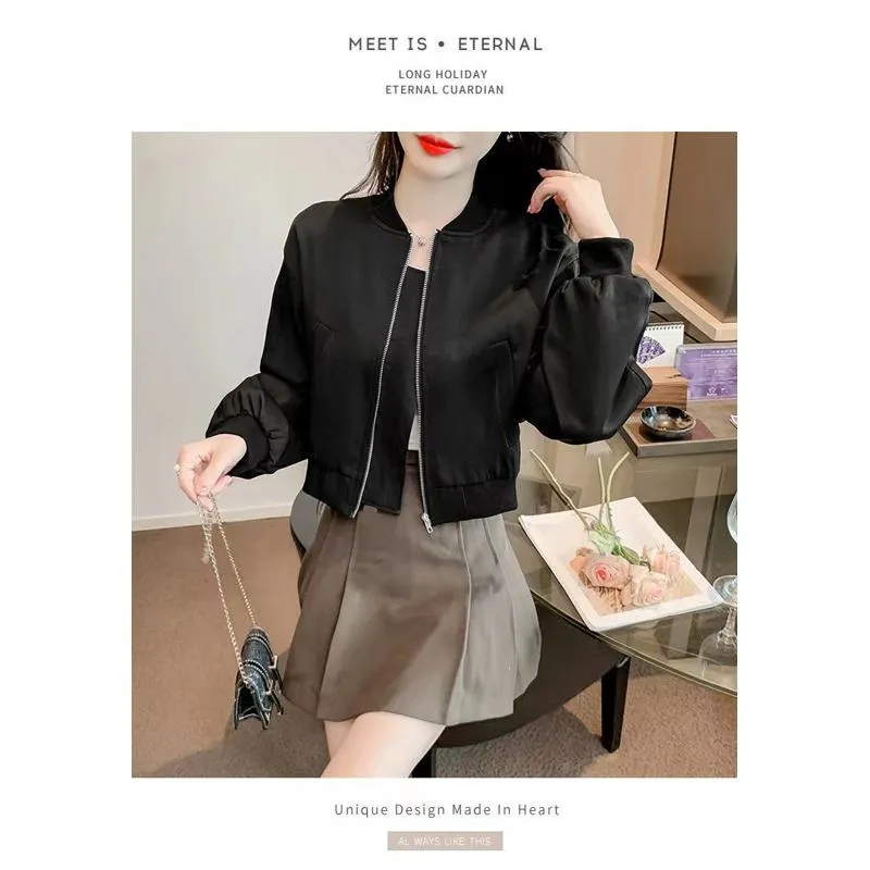 Loose Fit Niche Cropped Bomber Jacket