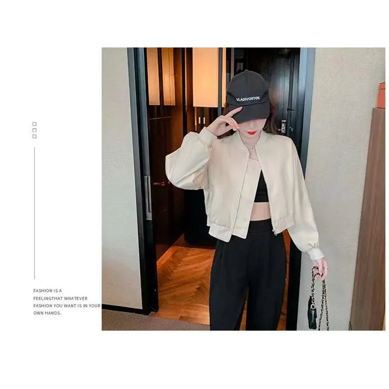 Loose Fit Niche Cropped Bomber Jacket