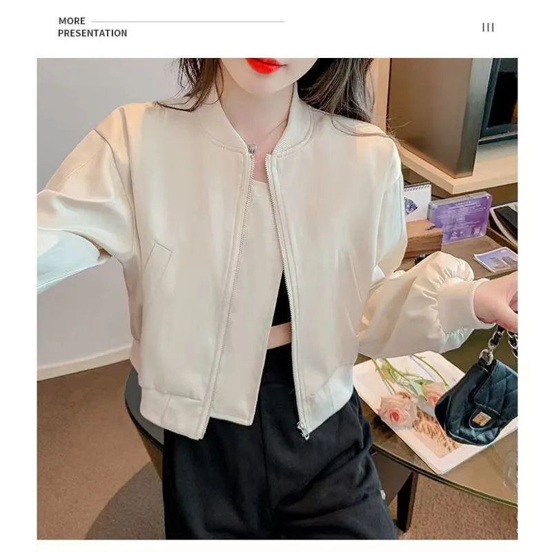 Loose Fit Niche Cropped Bomber Jacket