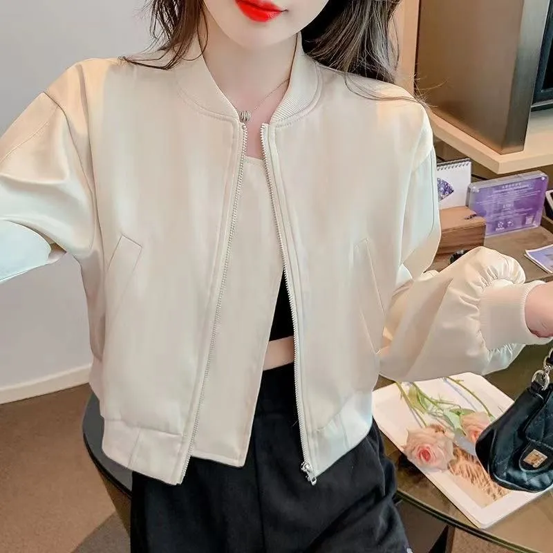 Loose Fit Niche Cropped Bomber Jacket