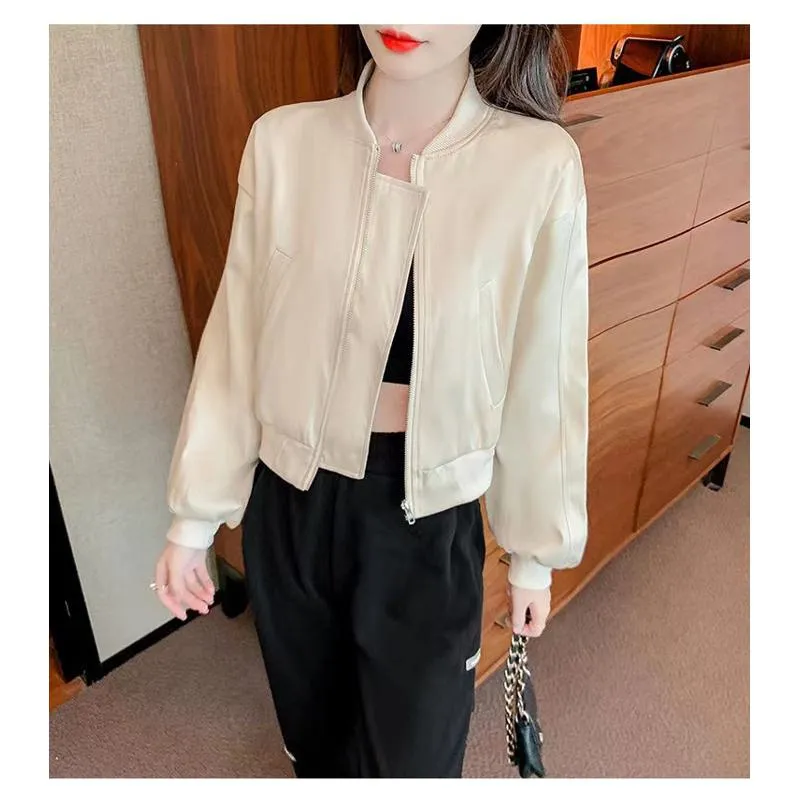 Loose Fit Niche Cropped Bomber Jacket