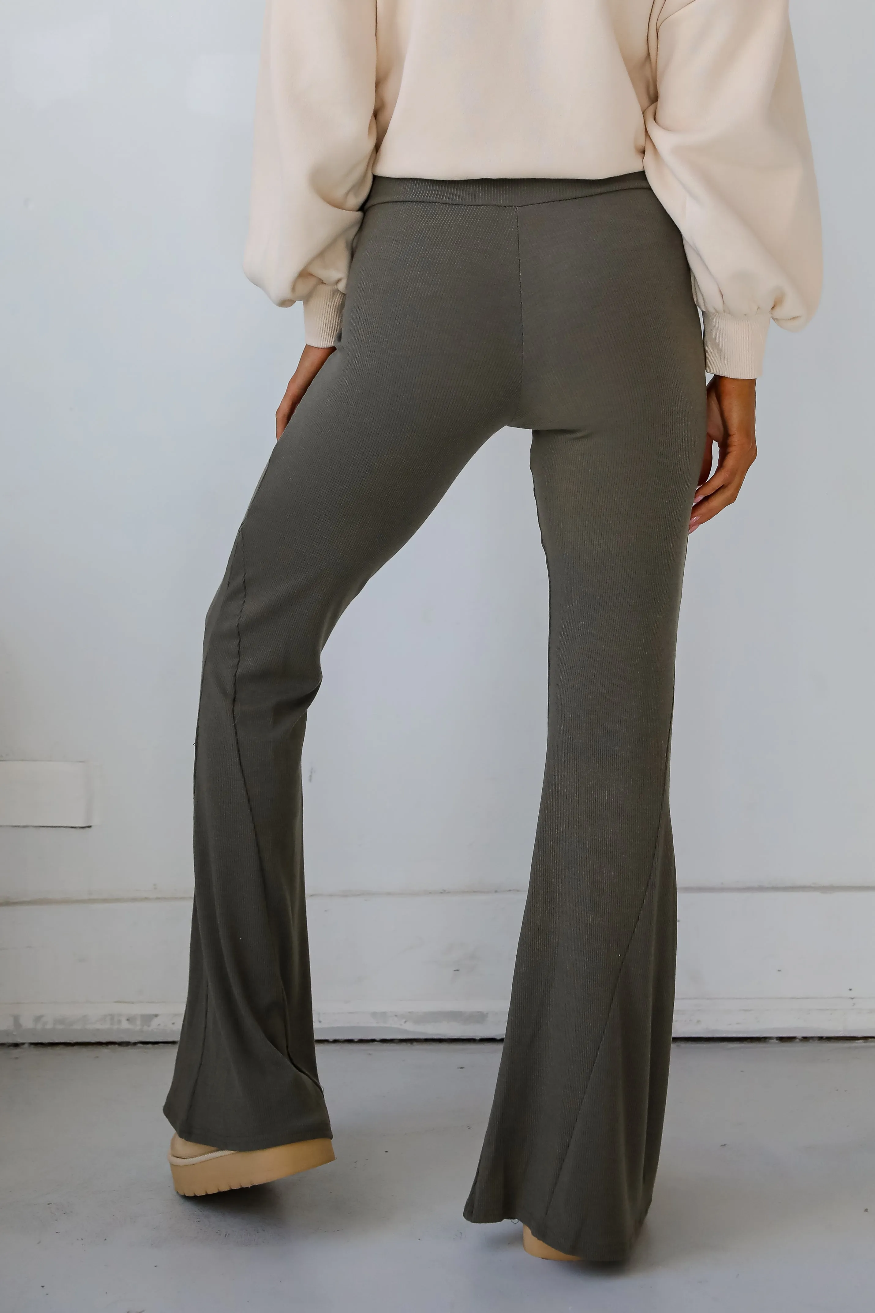 Lounge Look Ribbed Flare Pants - DOORBUSTER