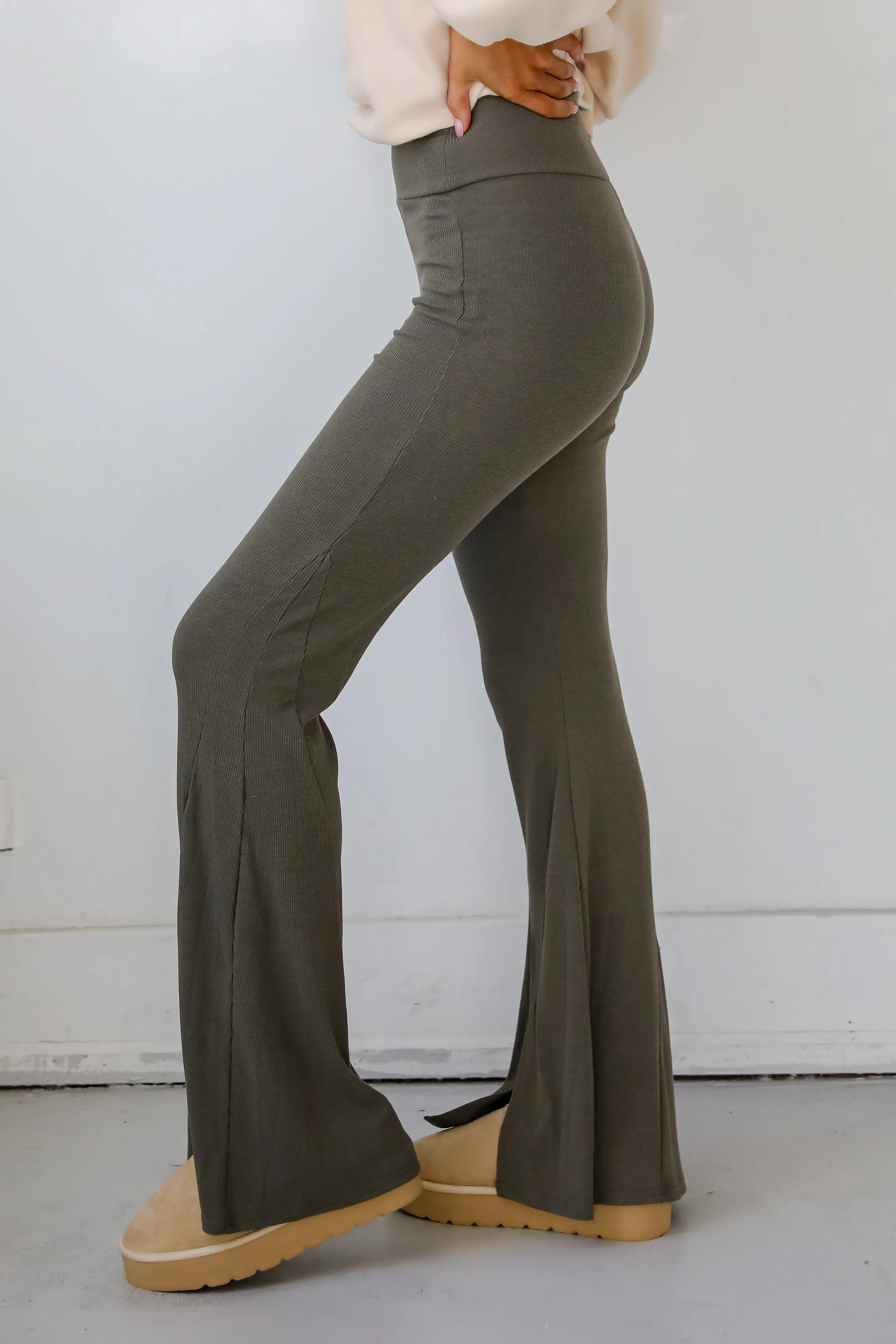 Lounge Look Ribbed Flare Pants - DOORBUSTER