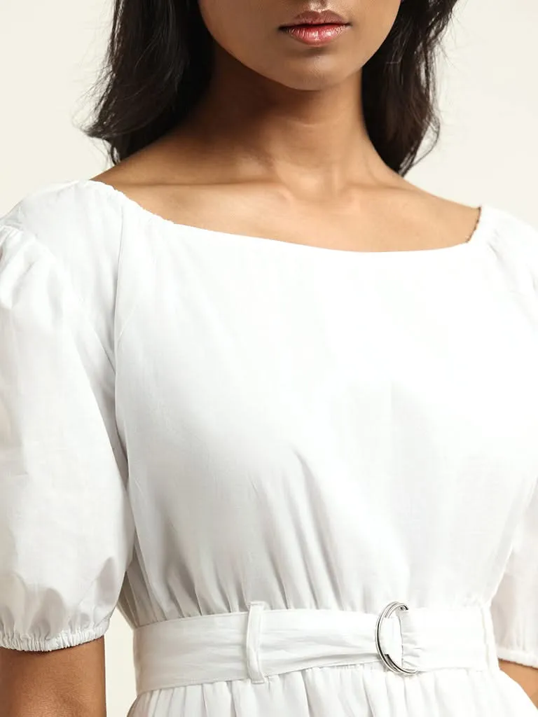 LOV White Tiered A-Line Dress