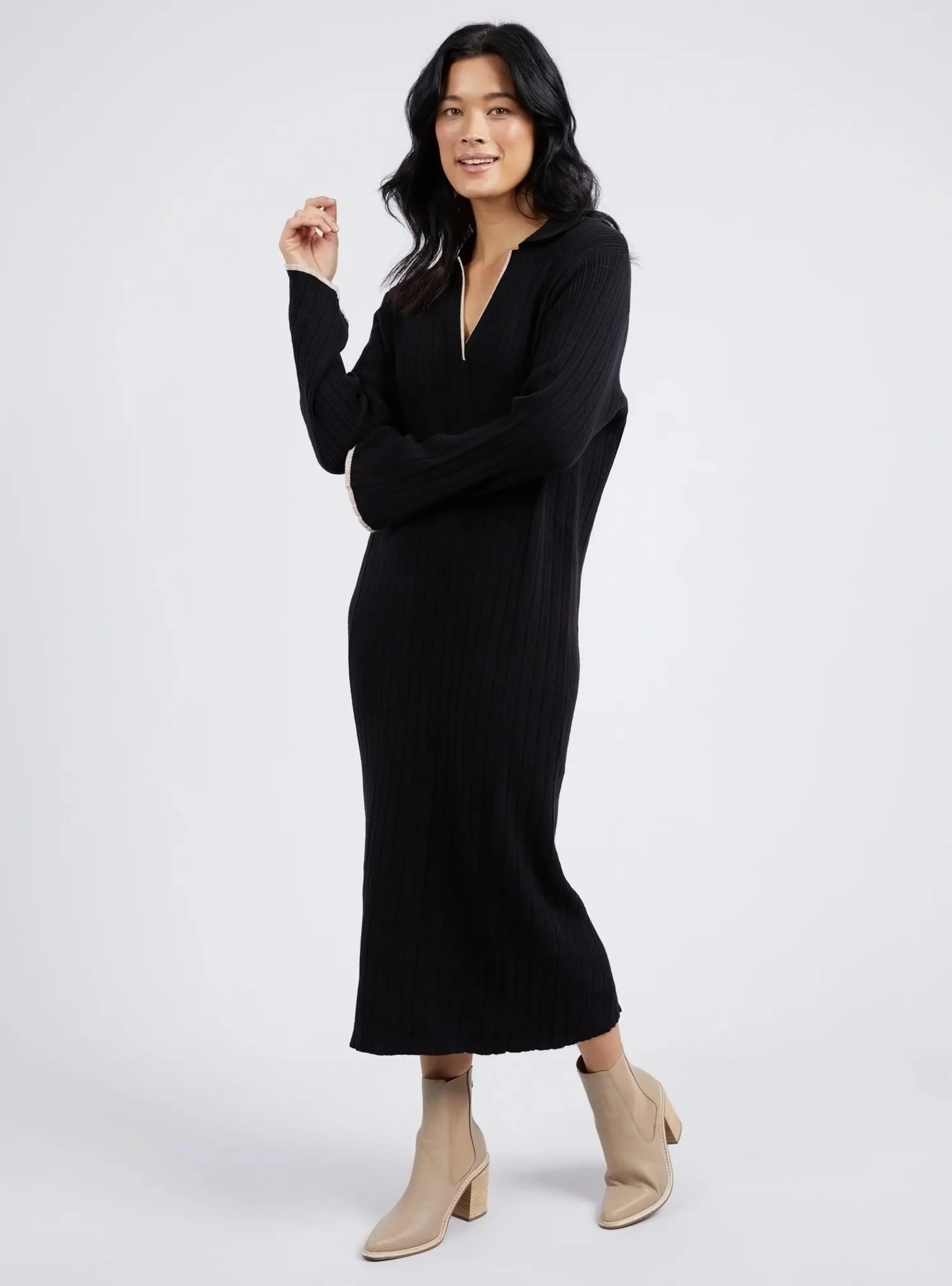 MAPLE KNIT DRESS - Black