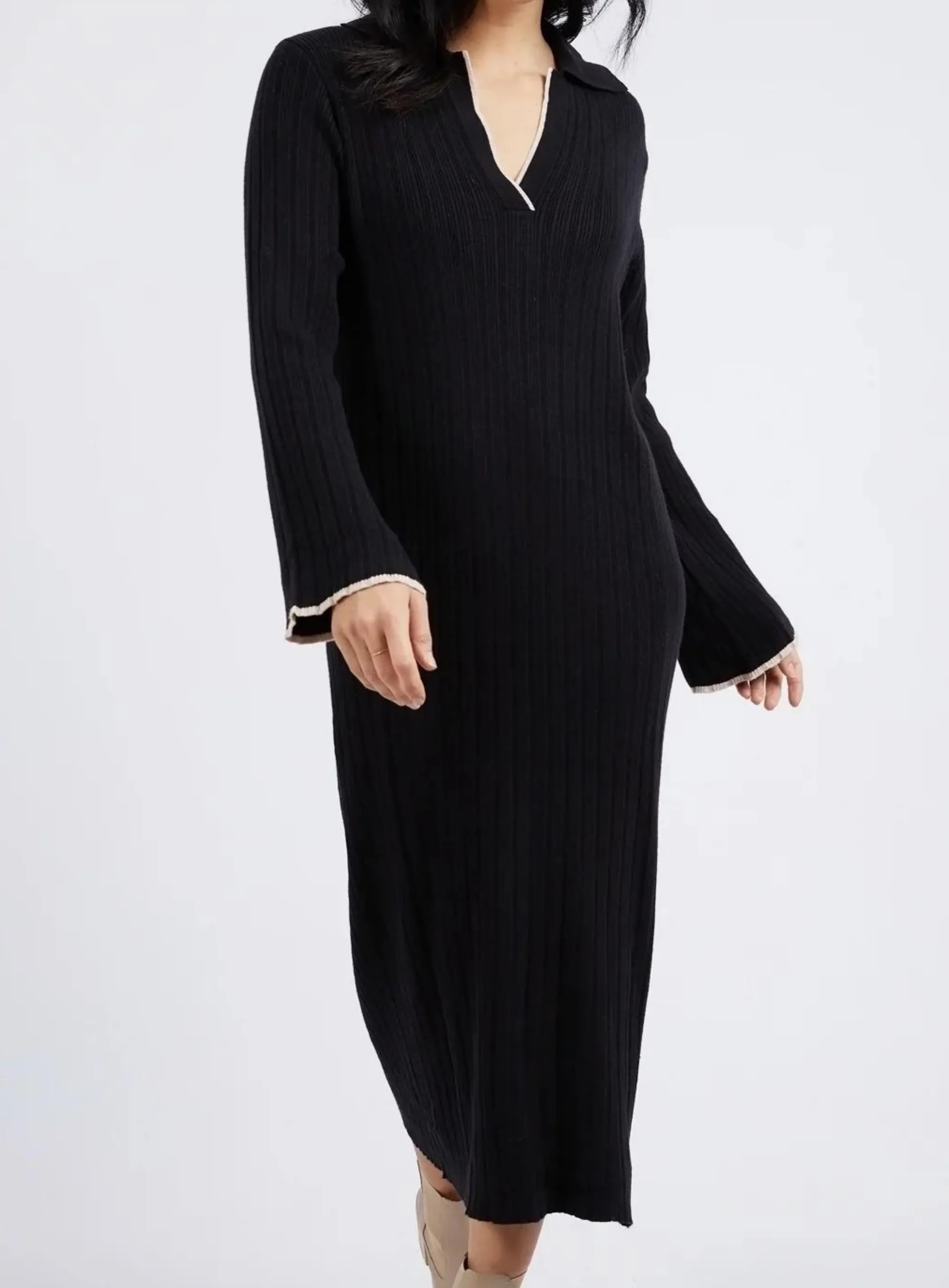 MAPLE KNIT DRESS - Black