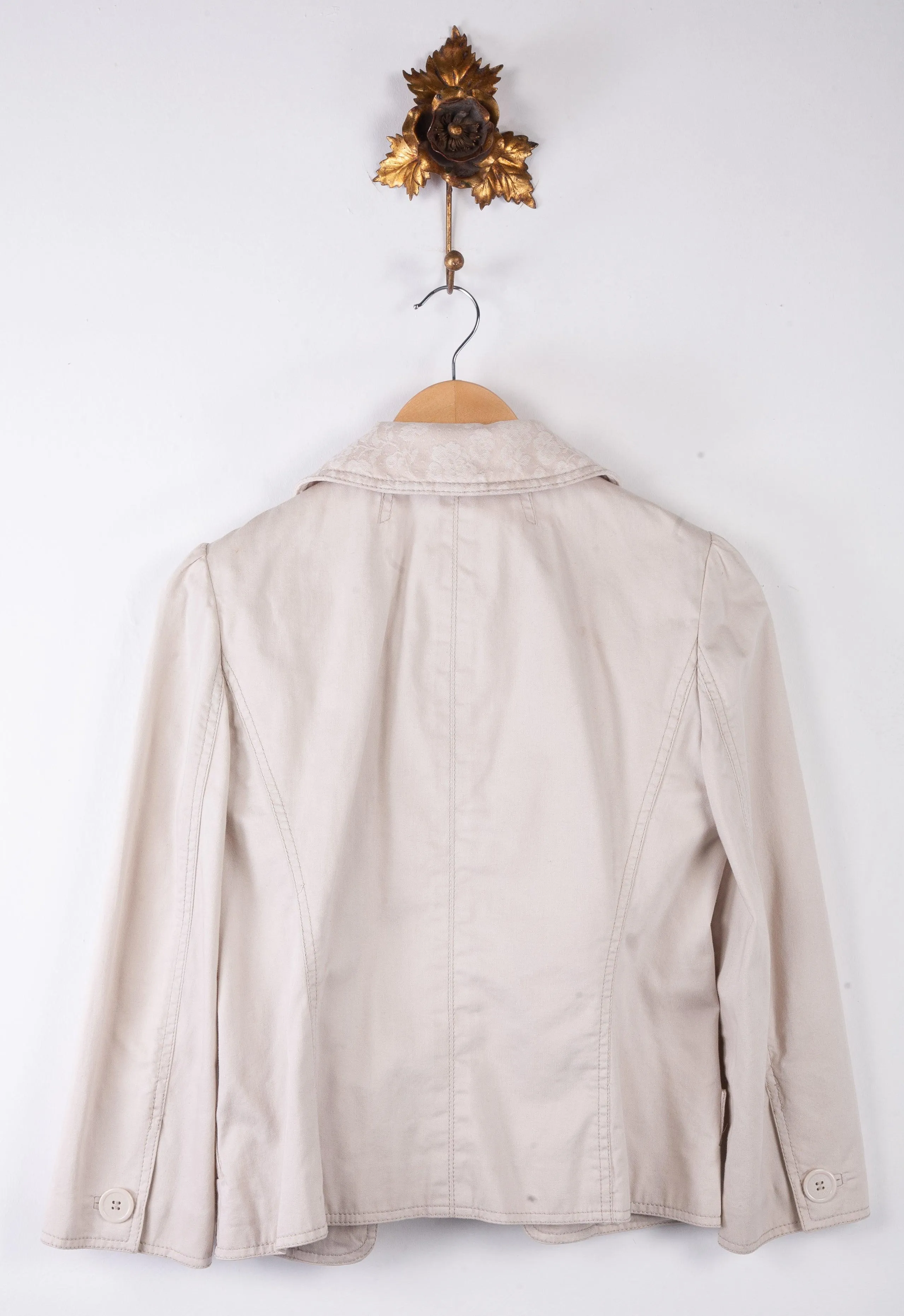 Marc Jacobs Cropped Military Style Jacket Cotton Cream UK10 US8