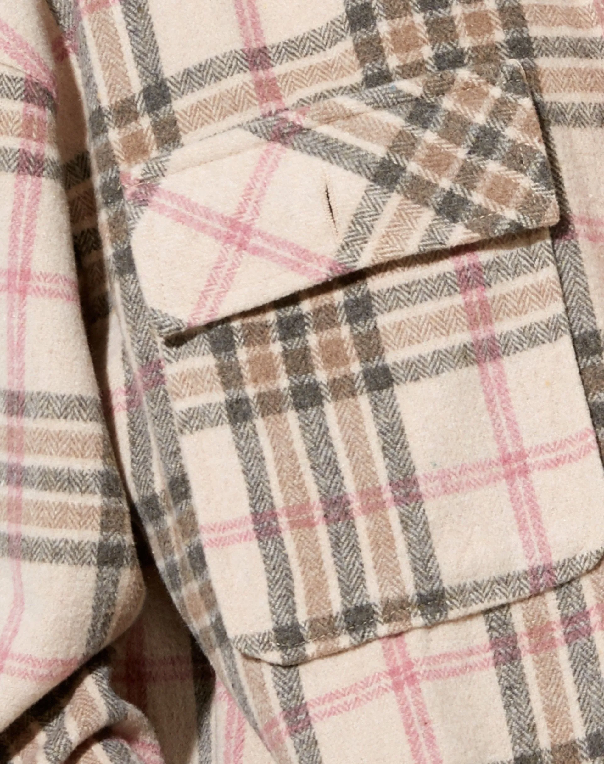 Marcel Shirt in Big Check Pink White Tan