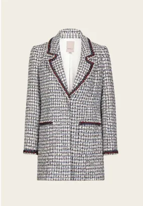 Mecca Plaid Tweed Long Blazer