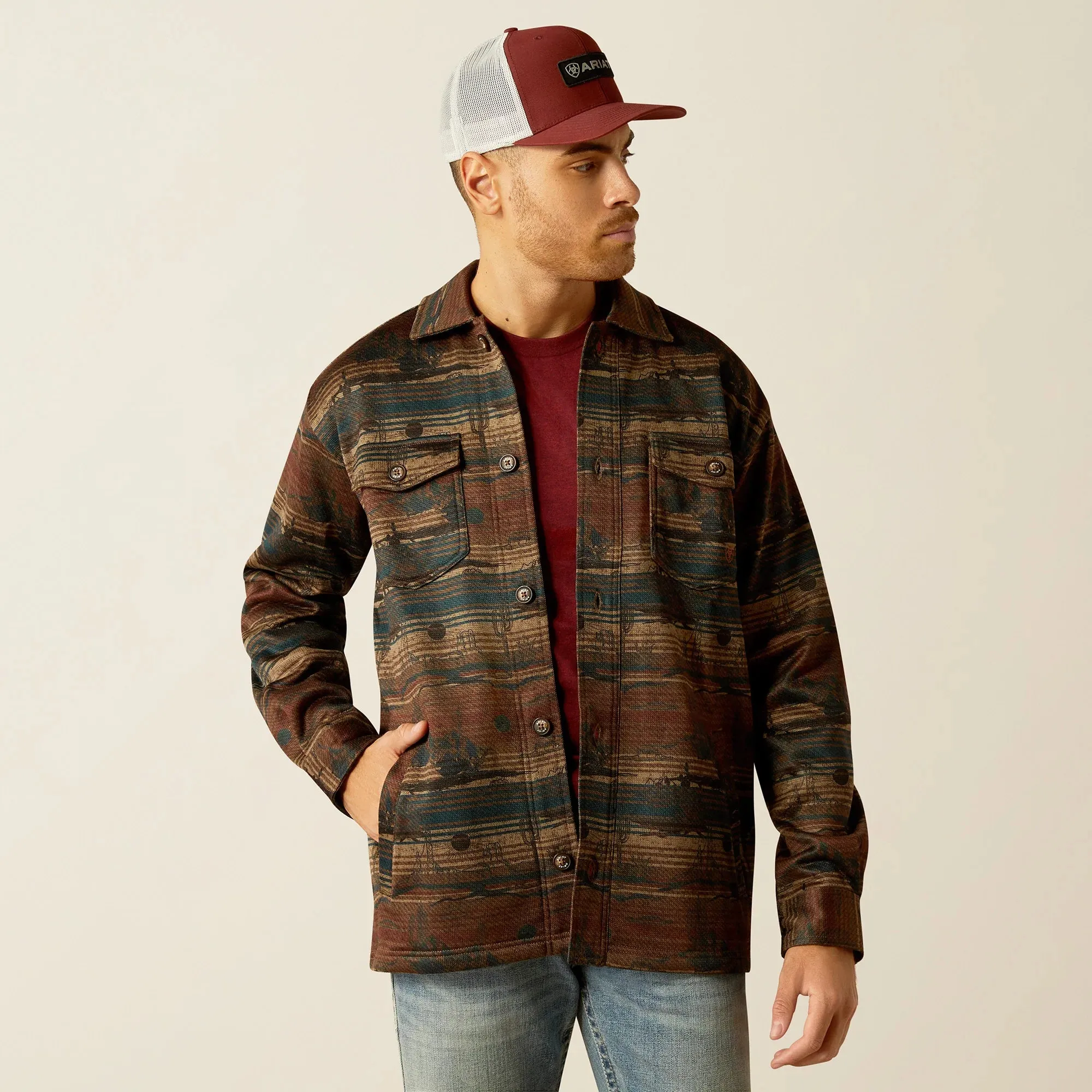 Men's Ariat Caldwell Printed Shirt Jacket - Cub