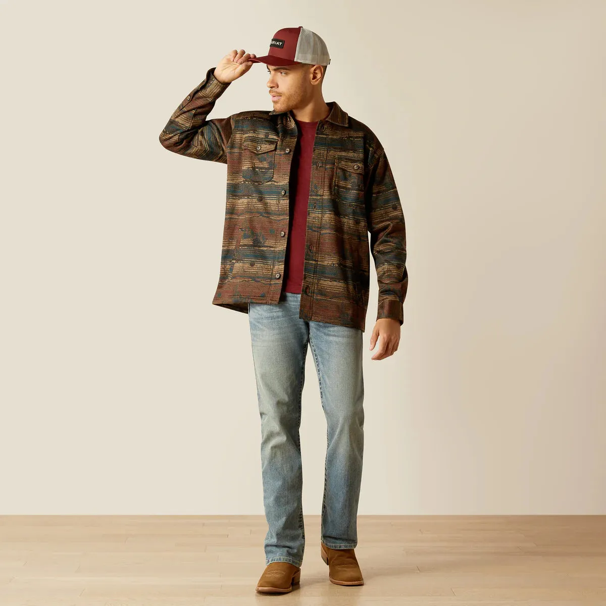 Men's Ariat Caldwell Printed Shirt Jacket - Cub