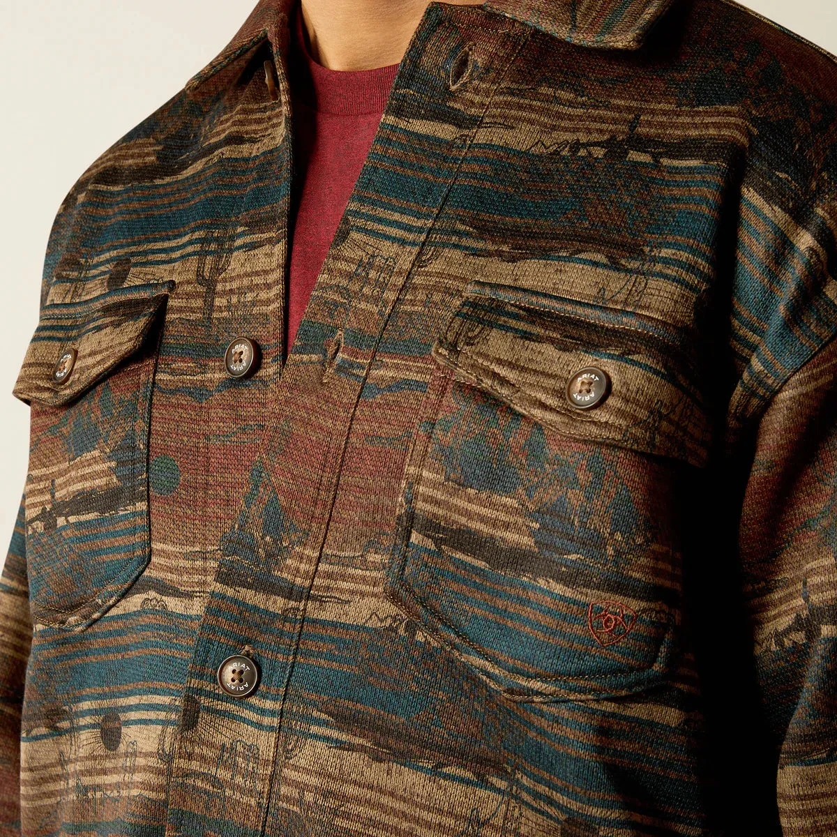 Men's Ariat Caldwell Printed Shirt Jacket - Cub