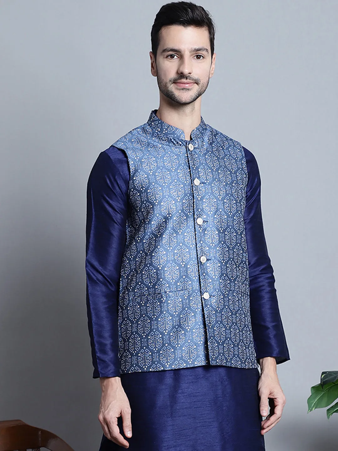 Men's Printed Nehru Jacket