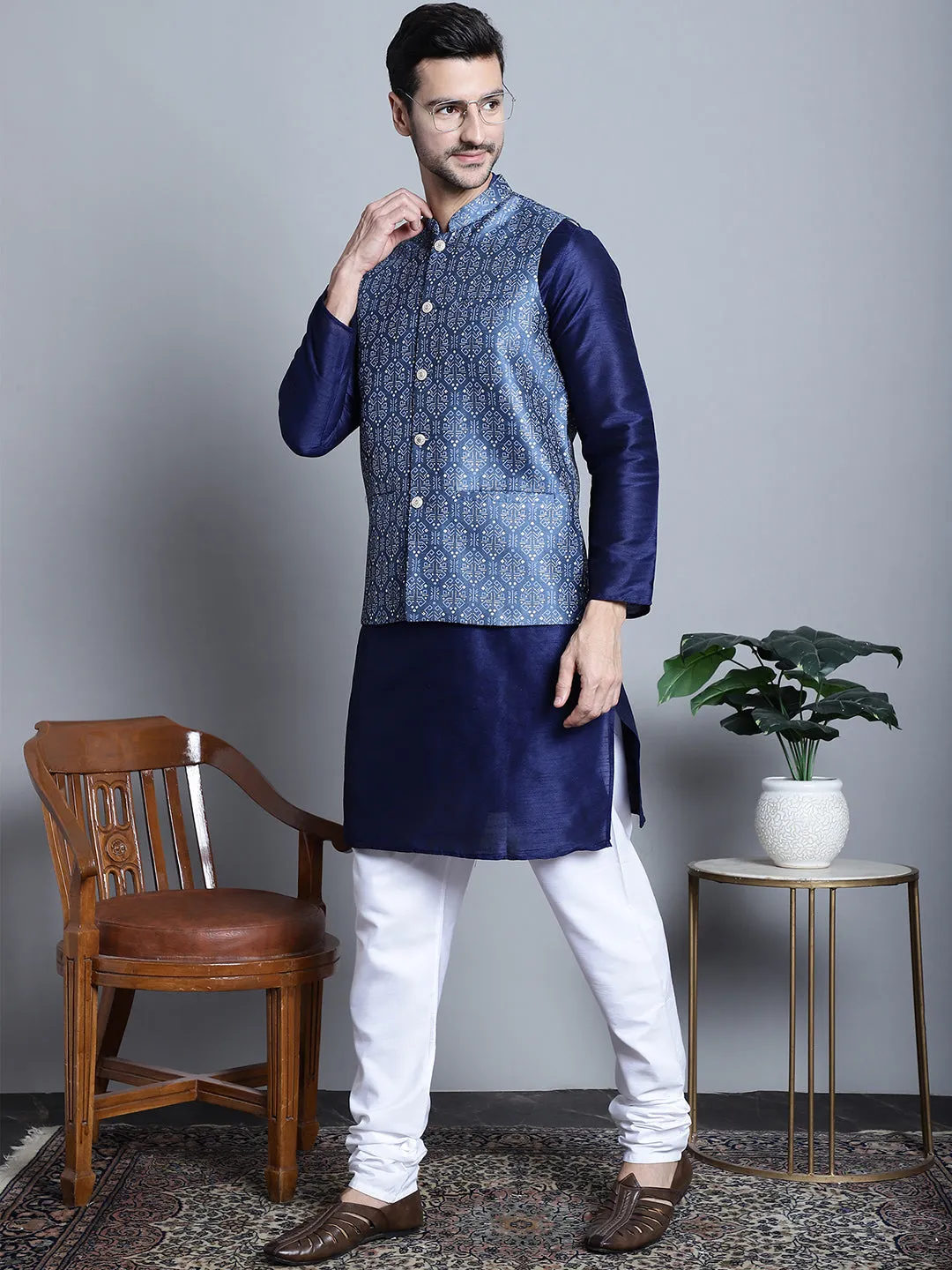 Men's Printed Nehru Jacket