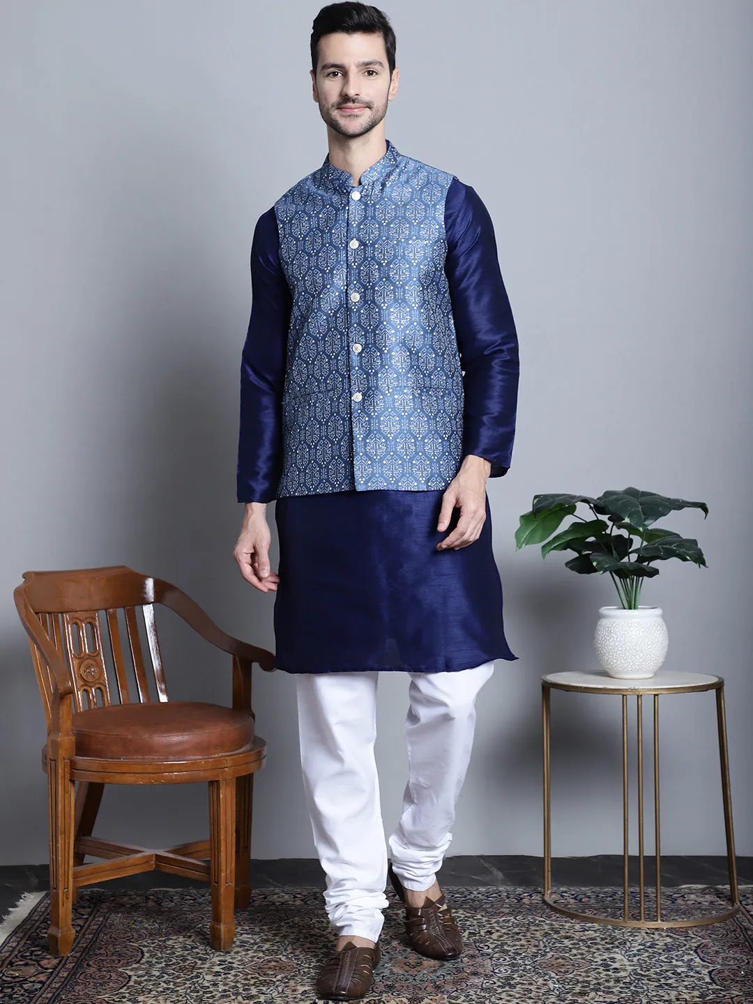 Men's Printed Nehru Jacket