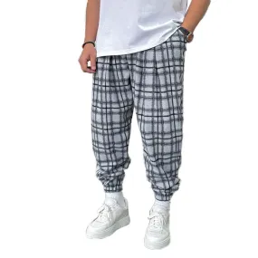 Men's Retro Loose Plaid Jogging pants 93895562YY