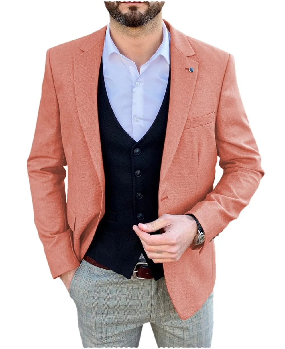 Men's Single Button Peak Lapel Jacket