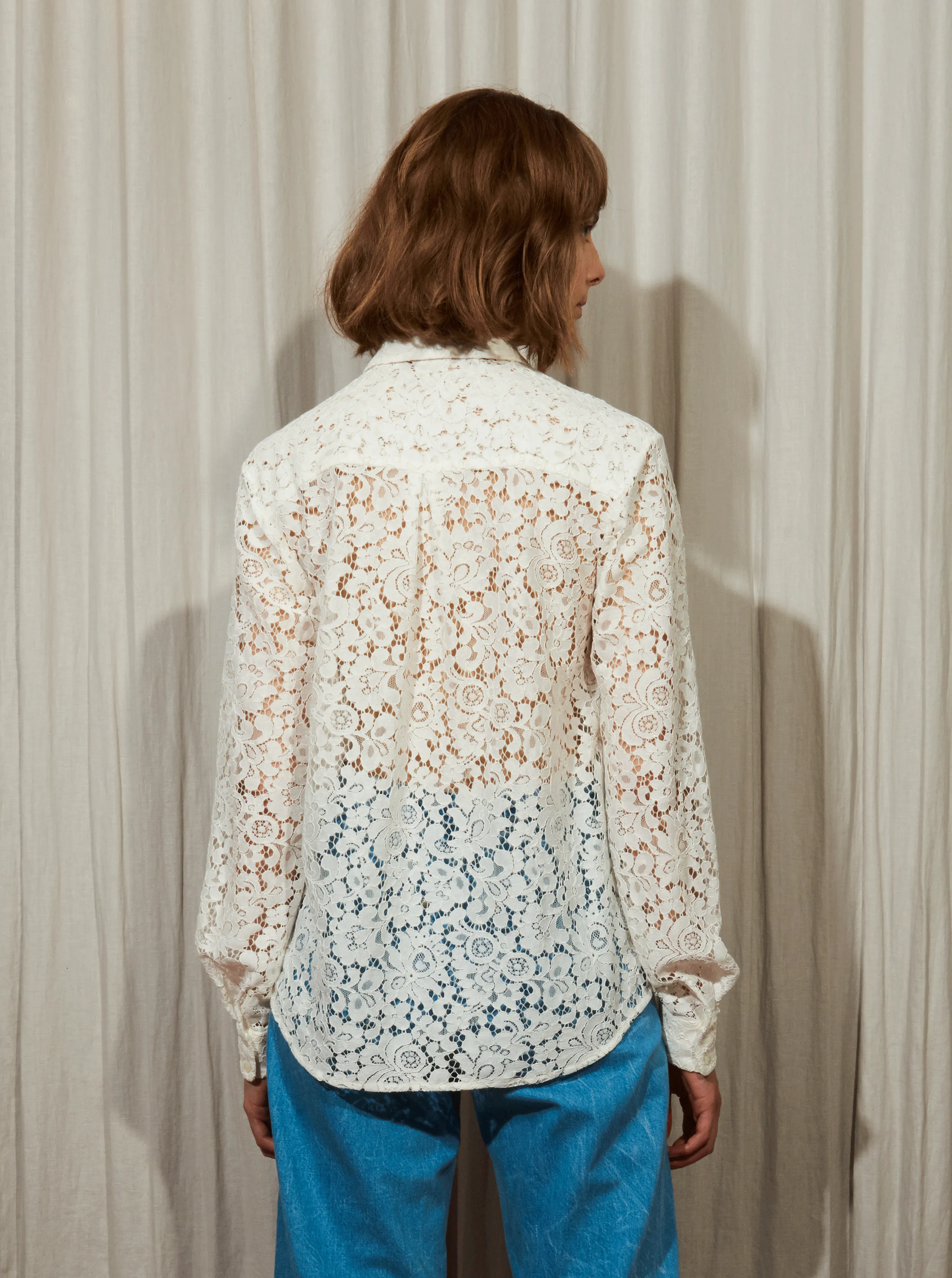 MIE LACE BLOUSE, WHITE