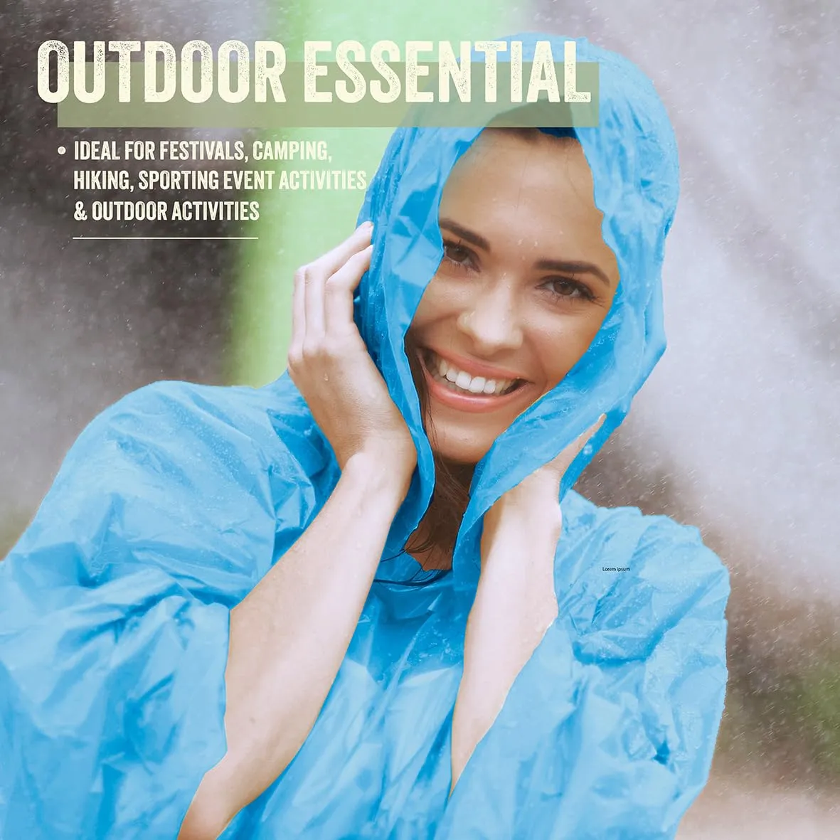 Milestone Camping 20500 Emergency Rain Poncho with Hood/Reusable and One Size 80 x 50 inch/Resilient and Lightweight/Carry Bag Included/Blue