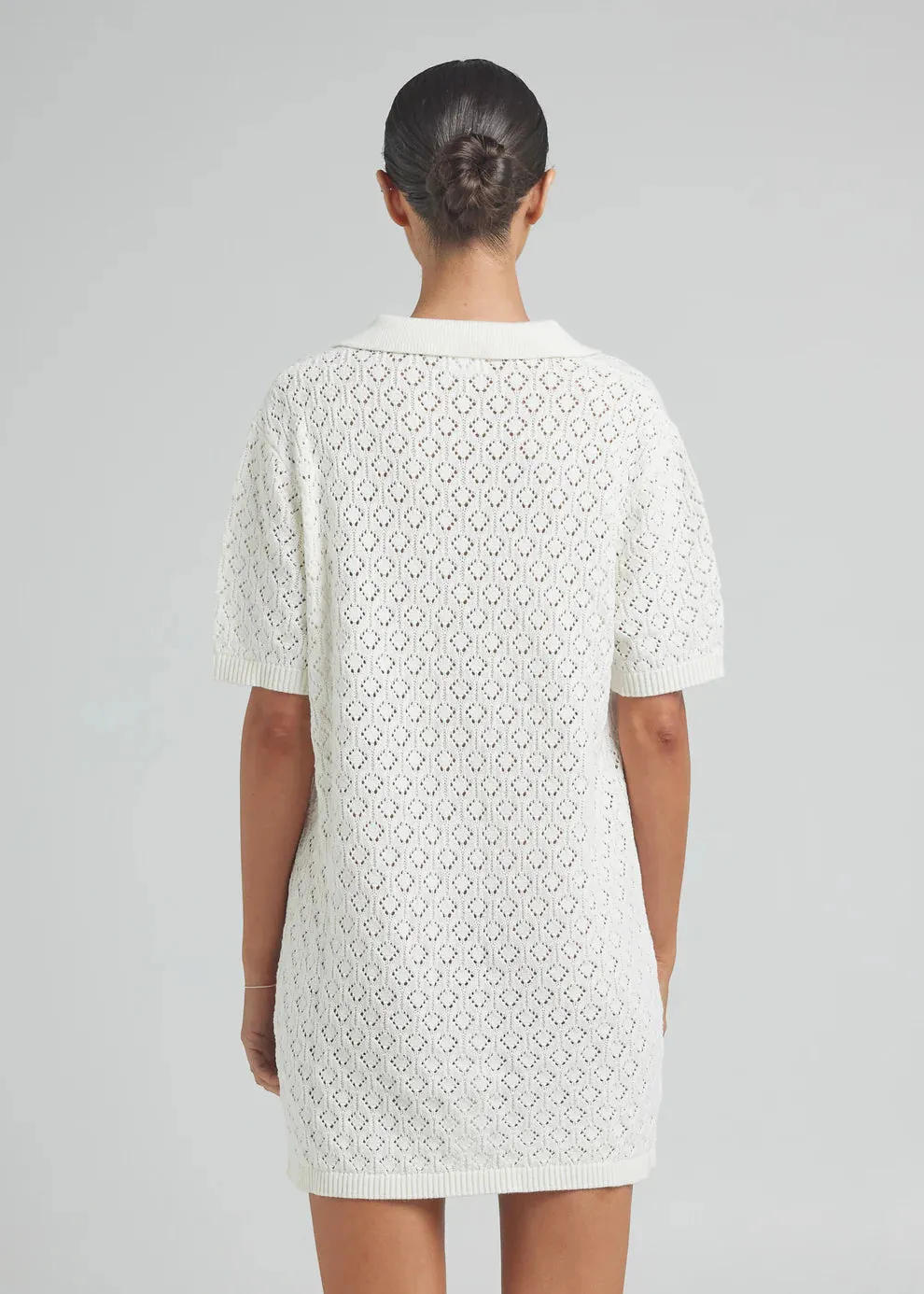 Mimosa Knit Shirt Dress - Gardenia