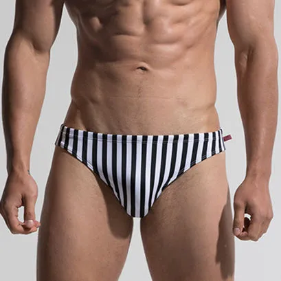 Minimalist Monochrome Stripe Pattern Brief Underwear