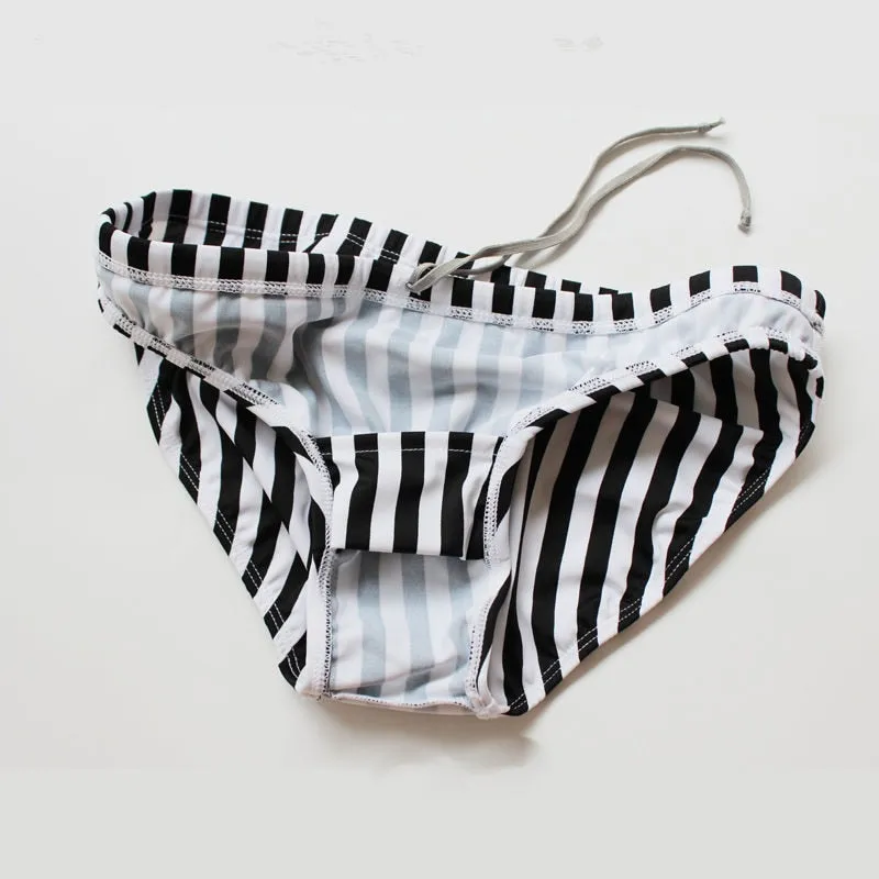 Minimalist Monochrome Stripe Pattern Brief Underwear