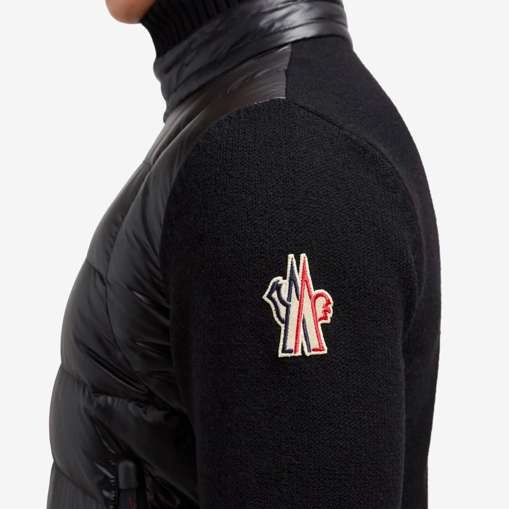 Moncler Grenoble Padded Wool Zip Up Cardigan