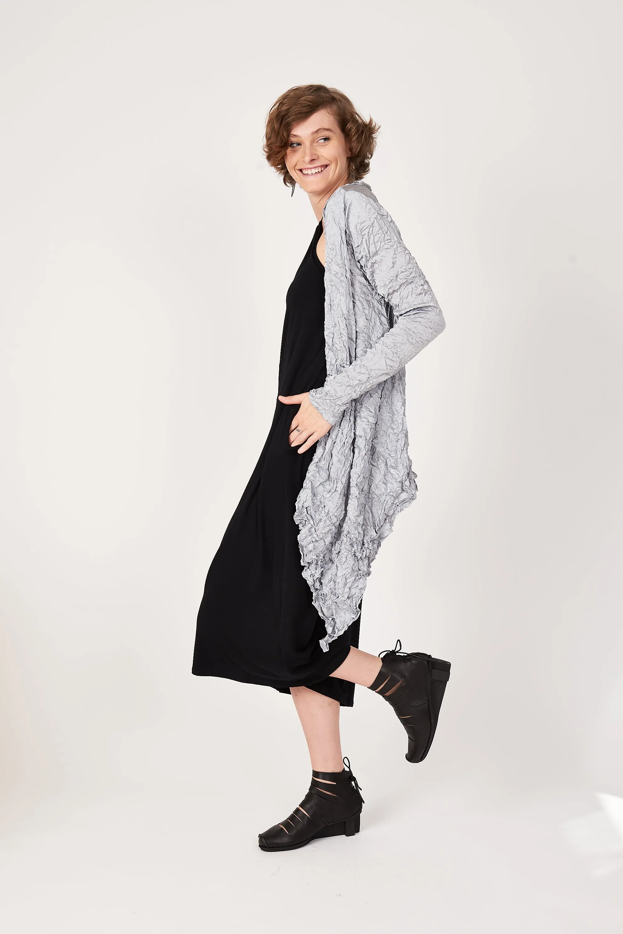 Moth Ali Cardigan | Dove Grey Shimmer