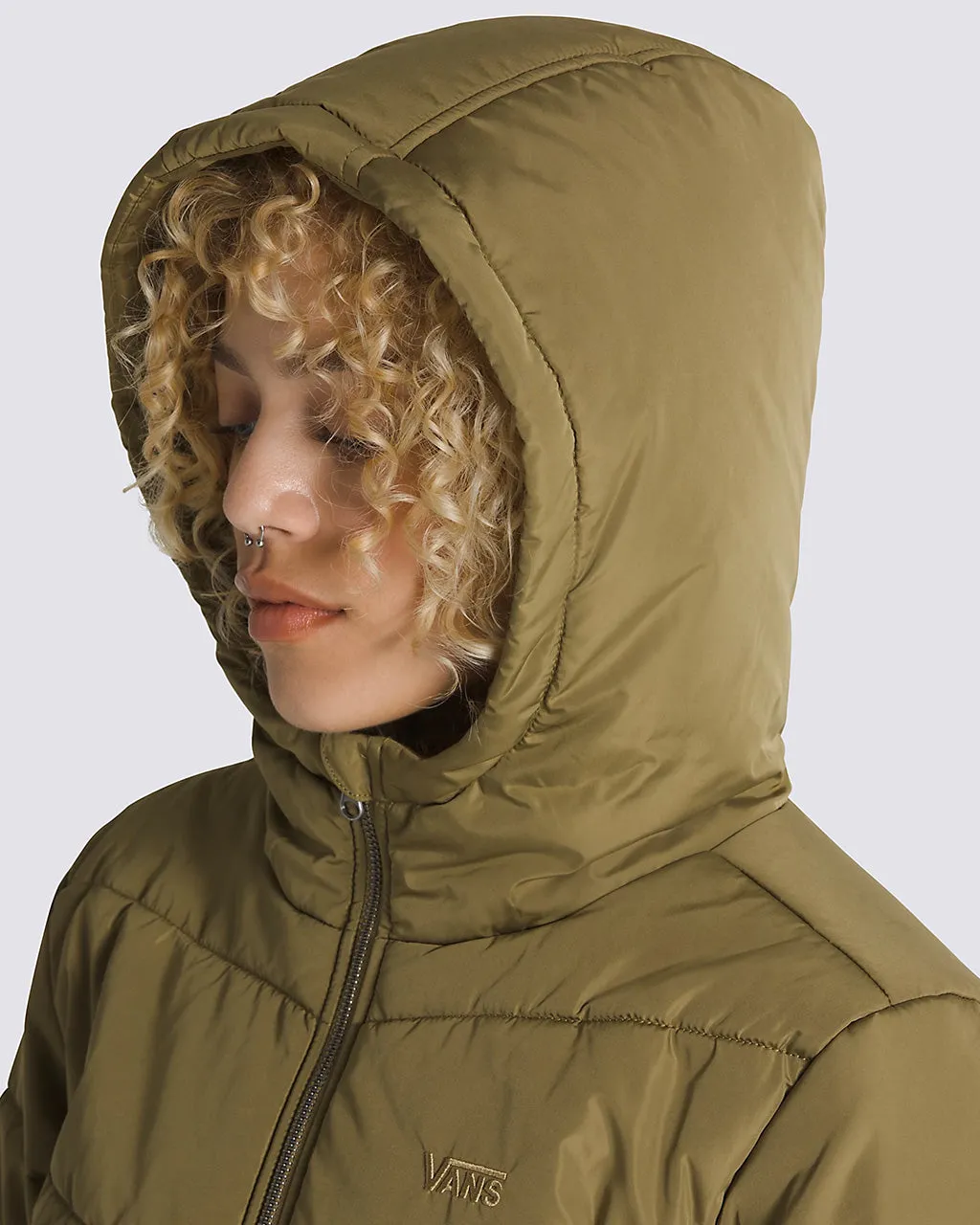 MTE Aubrey Foundry Crop Puff Hood Jacket - Gothic Olive Green