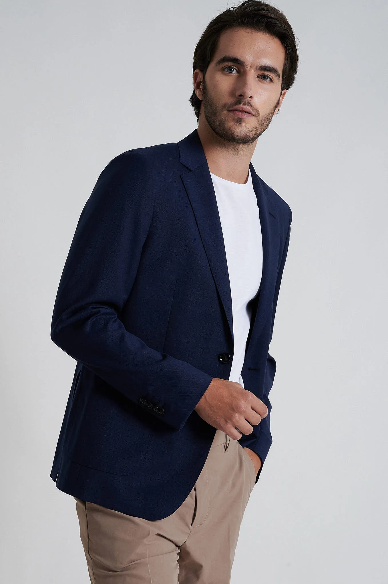 navy blue travel line blazer slim fit