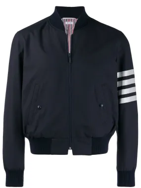 Navy Wool Stripe Bomber Jacket