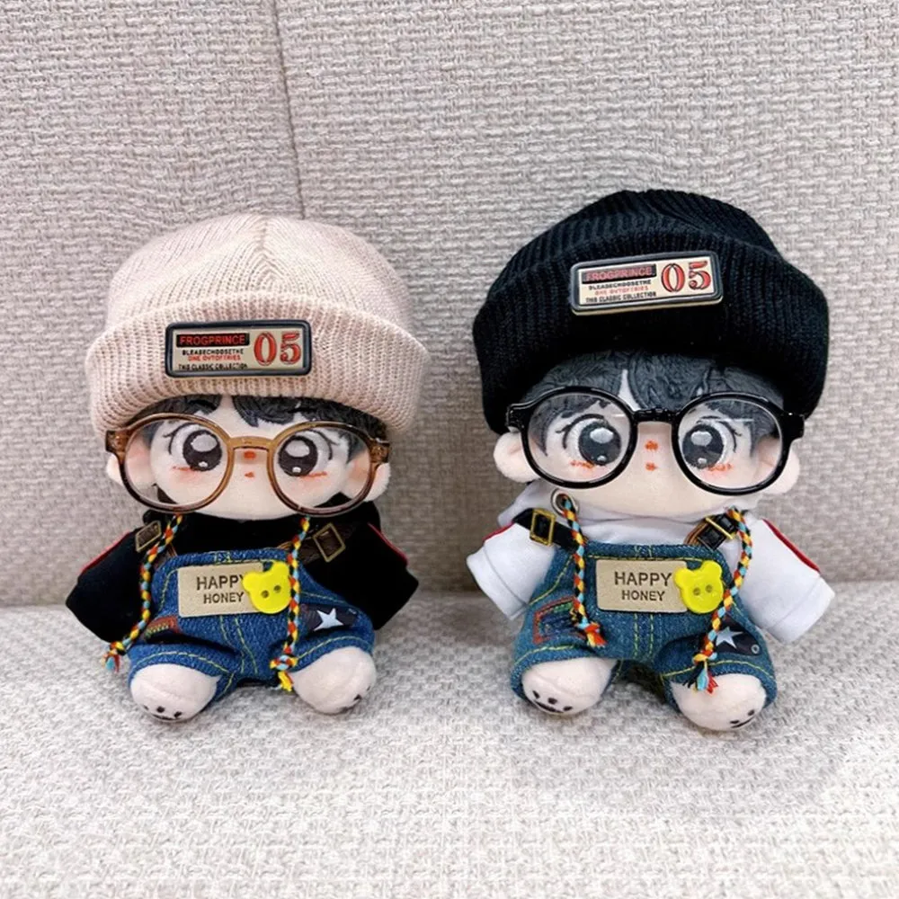 niannyyhouse 10cm Plush Doll Clothes Plaid Scarf Knit Hat Hoodie Bib Pants Glasses Shoes Forest Outfit Doll Accessories Dress Up