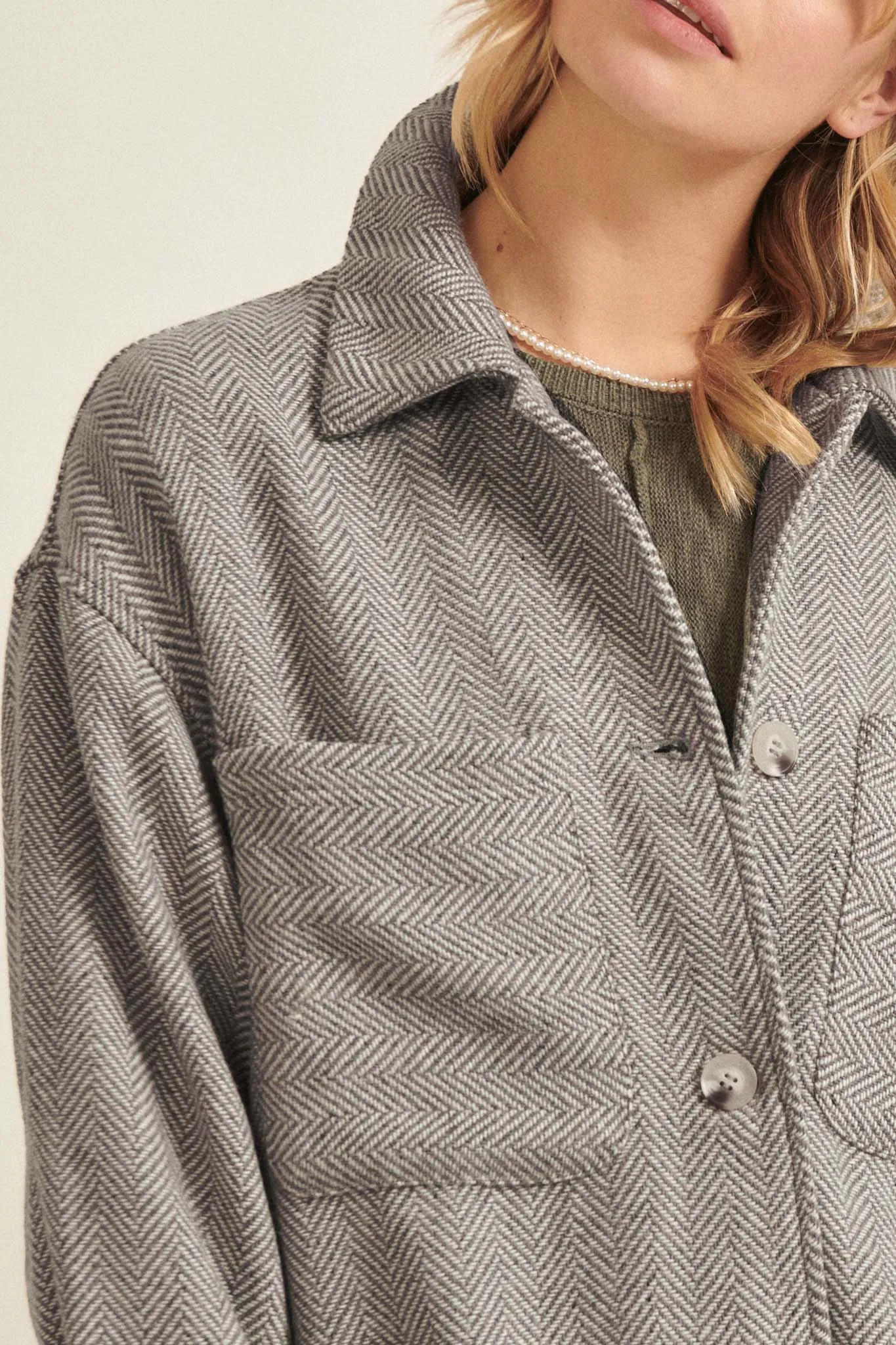 On the Fringe Herringbone Tweed Shacket