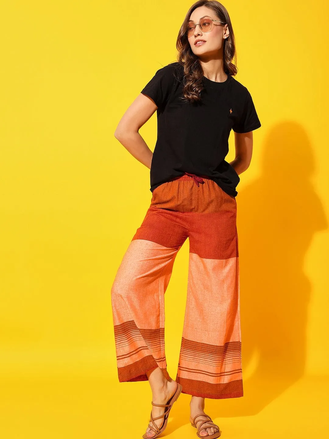 Orange Ikat Cotton Lounge Pants