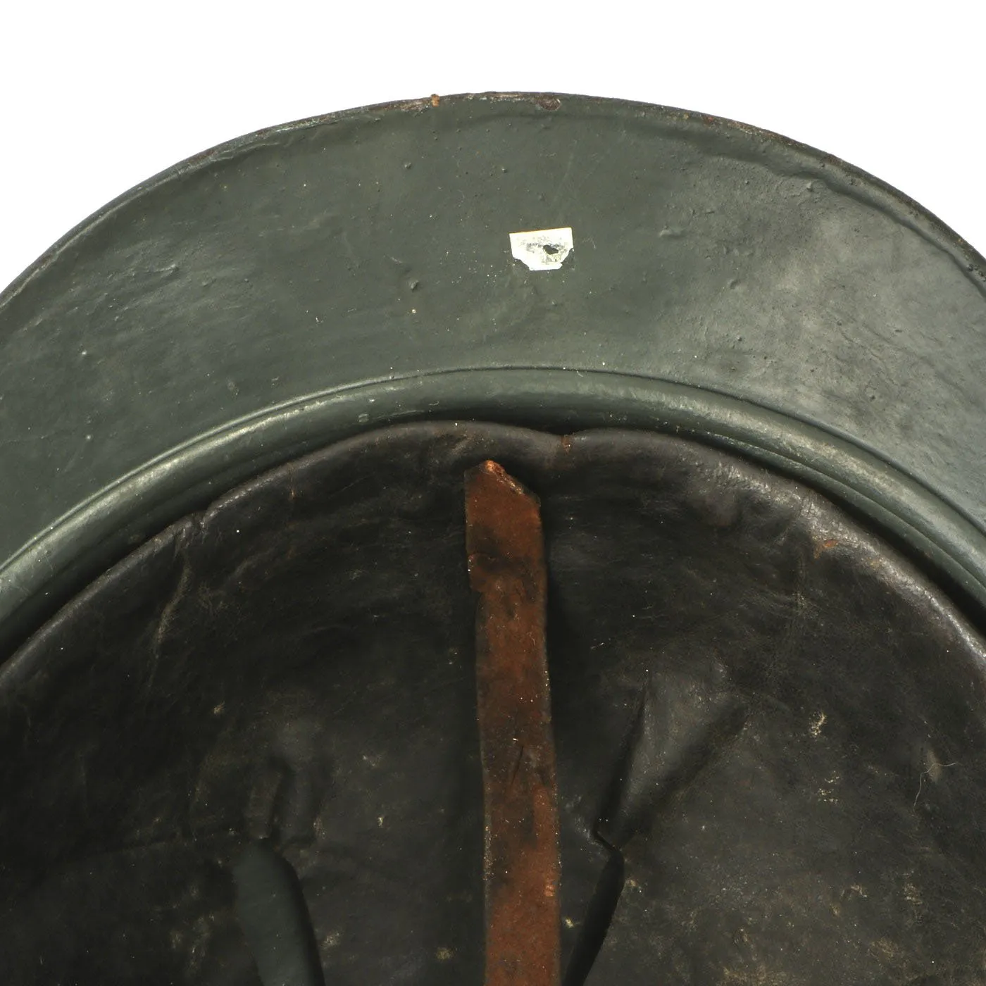 Original French WWI Model 1915 Adrian Helmet in Horizon Blue with Combat Engineer Badge