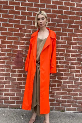 Oversized Trench Coat in Vermilion