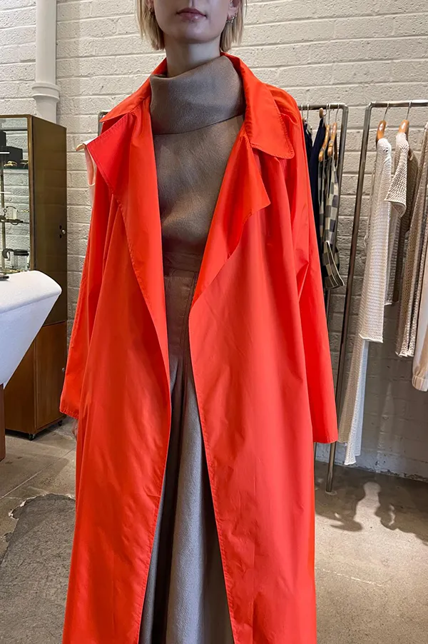 Oversized Trench Coat in Vermilion