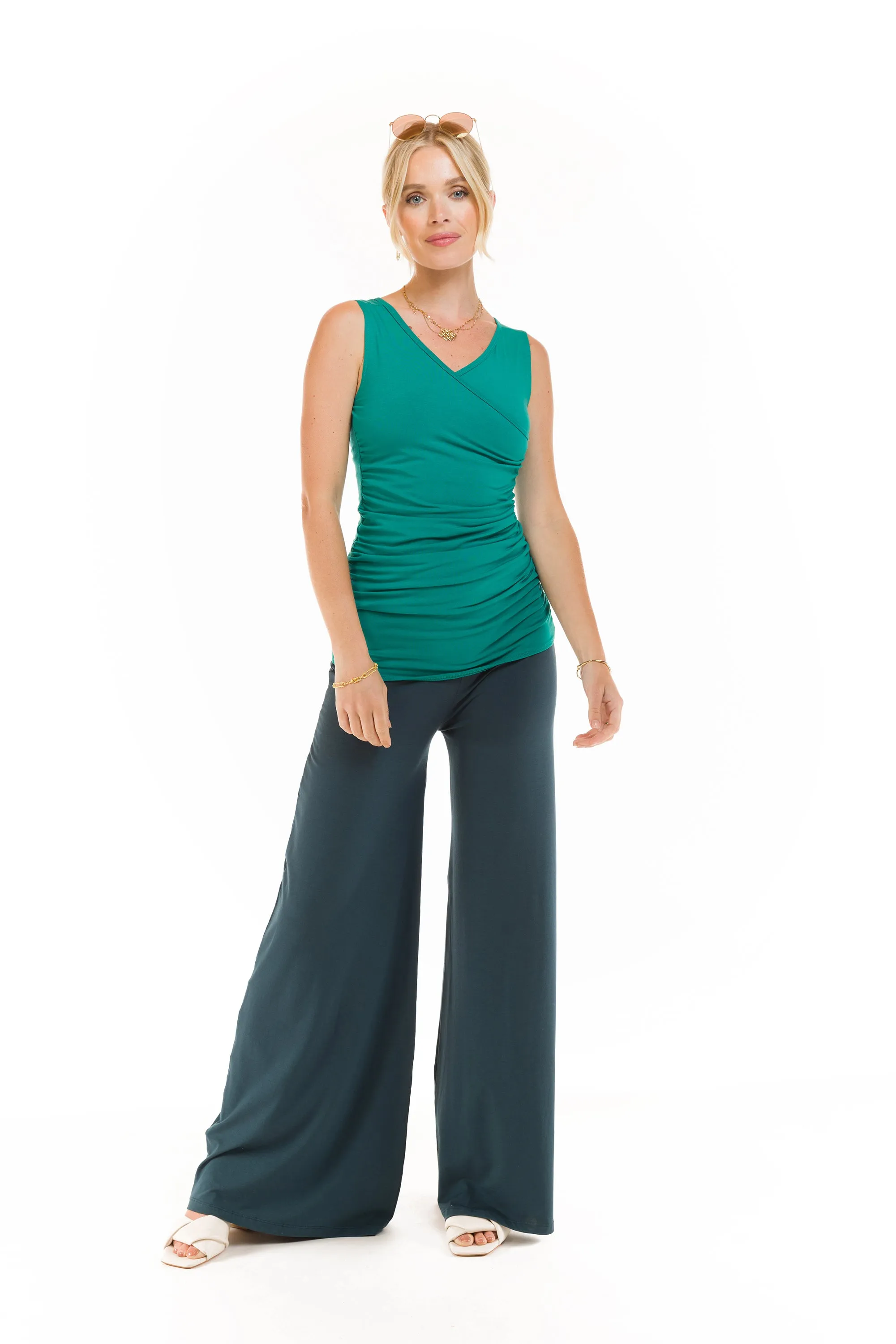 PALAZZO PANTS OCEAN GREEN