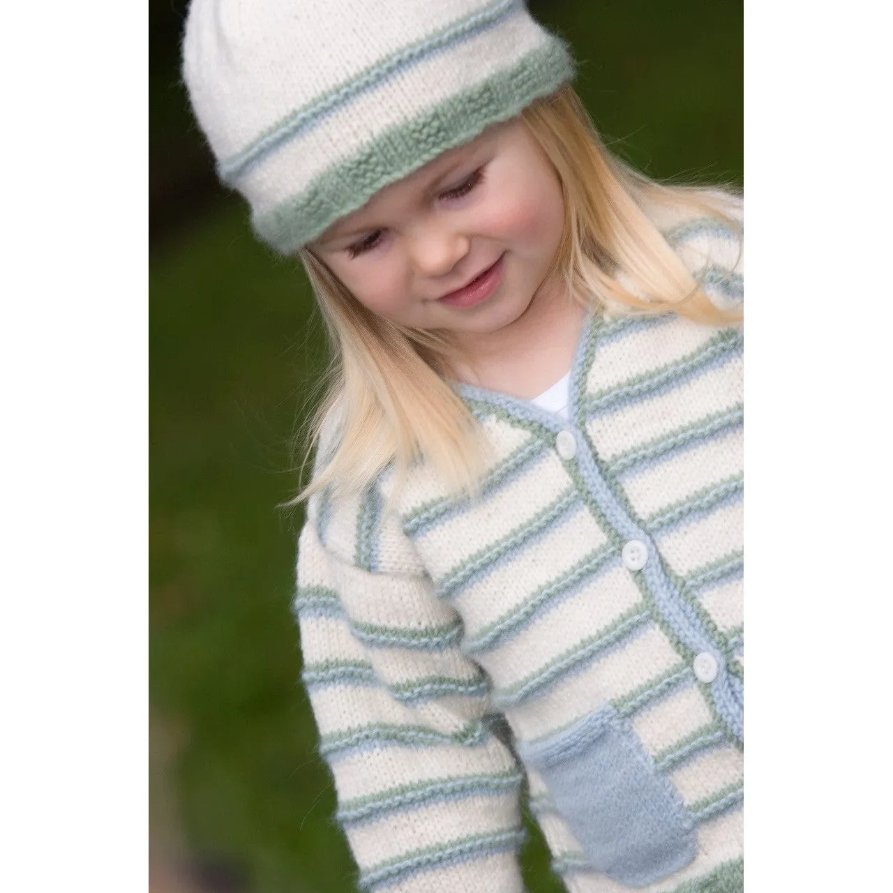 Peppermint Cream Cardigan & Hat Knitting Pattern - 8 Ply (LF02)