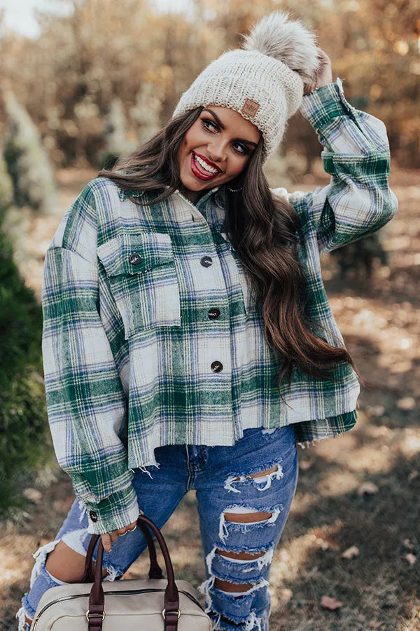 Peppermint Crush Flannel Top In Green