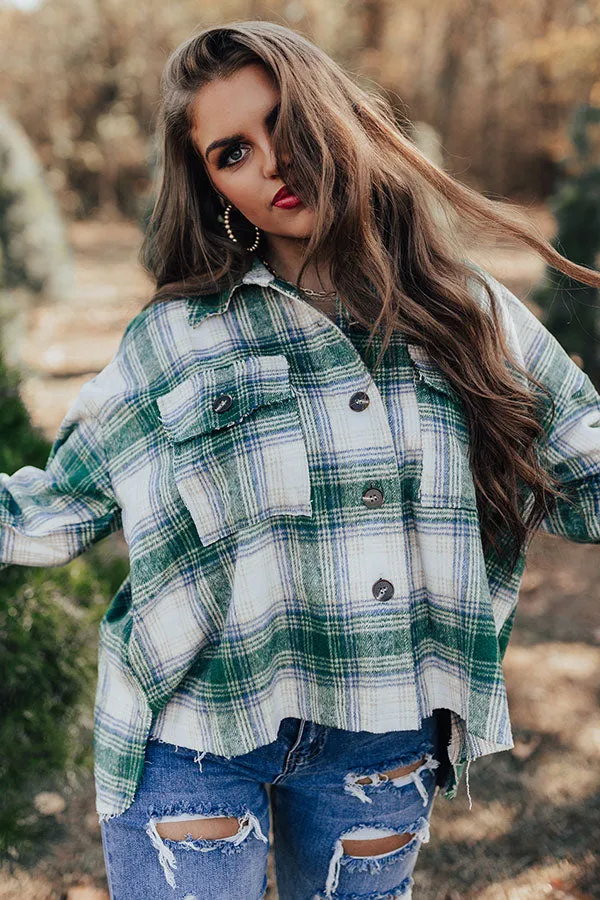 Peppermint Crush Flannel Top In Green