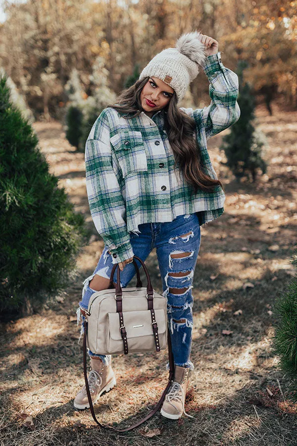 Peppermint Crush Flannel Top In Green